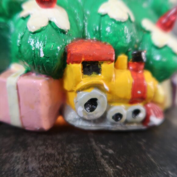 Vintage Lit Ceramic Teddy Bear Christmas Tree Handpainted Santa Claus Lighted - Picture 7 of 13